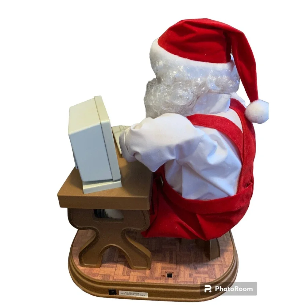 VINTAGE Telco 1980 Motion-Ette SANTA CLAUS at Computer ANIMATED /Lighted Works‎